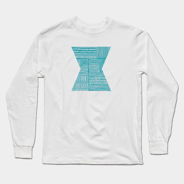 Digital Stitches Turquoise Long Sleeve T-Shirt by Loukritia357